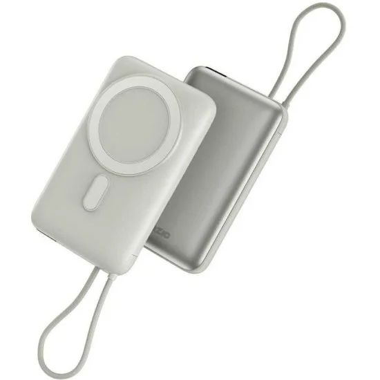Bazic Gopower Fusion Mag 10K, Magsafe Powerbank With Built-In Usb-C Cable - Pebble